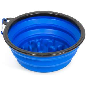 Afbeelding van Opvouwbare voerbak - slowfeeder - blauw - 1000 ml 1 Stuks [60008BL] - 01 60008BL web