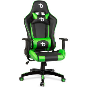 Afbeelding van Gamerstoel - met heup- en hoofdkussen - groen 1 Stuks [BMD1106GR] - 01 BMD1106GR web