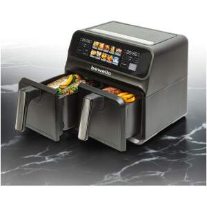 Afbeelding van Airfryer - XXL - 230V - 2200W - dubbele mand, kleurentouchscreen - 4+4 L 1 Stuks [BW1002D] - 01 BW1002D web 2