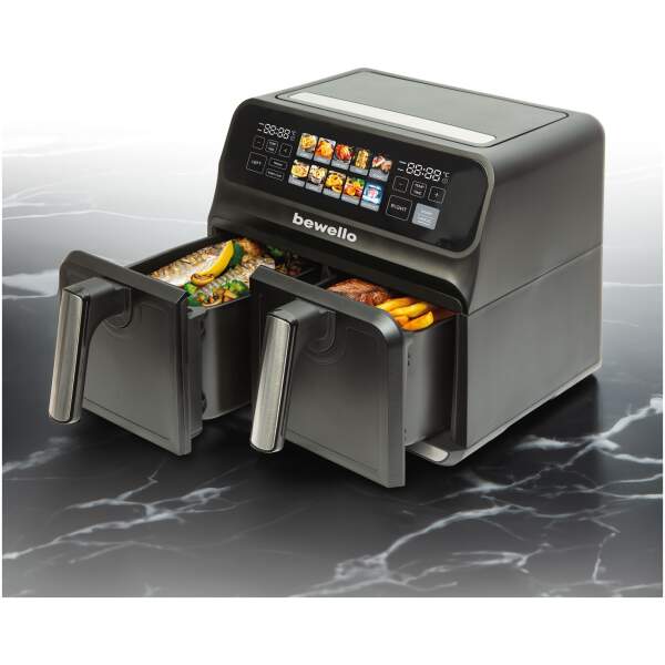 Afbeelding van Airfryer - XXL - 230V - 2200W - dubbele mand, kleurentouchscreen - 4+4 L 1 Stuks [BW1002D] - 01 BW1002D web 2