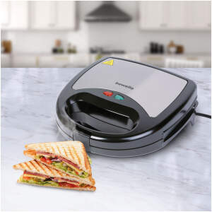 Afbeelding van Sandwichmaker - 3 in 1 - 220-240V - 800W - zilver/zwart 1 Stuks [BW1024] - 01 BW1024 web