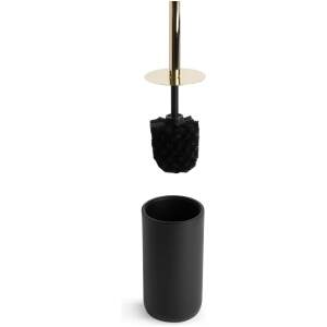 Afbeelding van Toiletborstel + houder - mat zwart / goud 1 Stuks [BW3020D] - 01 BW3020D web