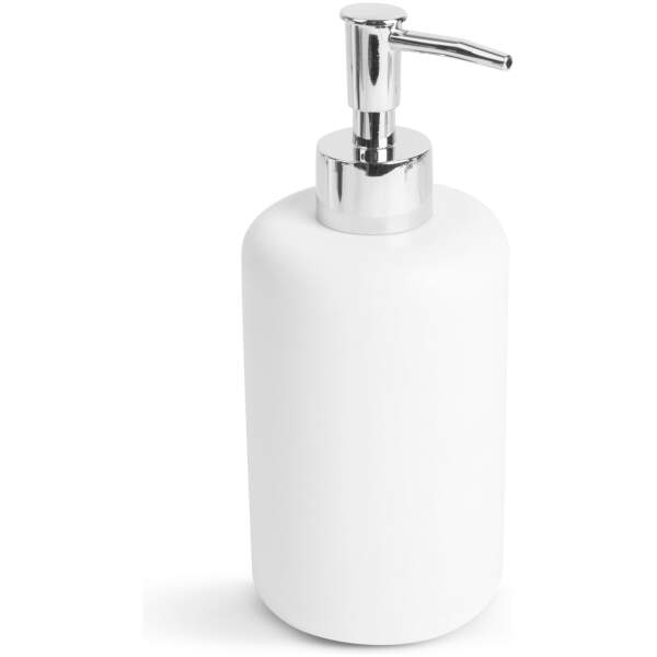 Afbeelding van Handzeepdispenser - mat wit / glanzend zilver 1 Stuks [BW3021A] - 01 BW3021A web