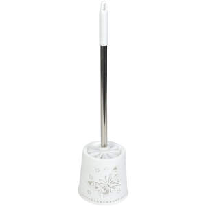 Afbeelding van Toiletborstel + houder - vlinder - 49 x 13 x 13 cm - wit 1 Stuks [BW3033] - 01 BW3033 web