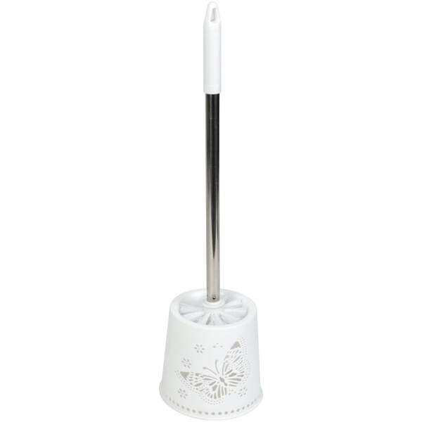Afbeelding van Toiletborstel + houder - vlinder - 49 x 13 x 13 cm - wit 1 Stuks [BW3033] - 01 BW3033 web