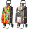Afbeelding van Uittrekbare boodschappentas met wieltjes - 2 patronen - 100 x 36 x 25 cm - polyester 1 Stuks [BW3051] - 01