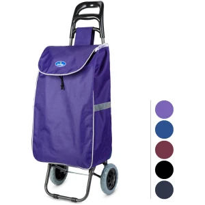 Afbeelding van Uittrekbare boodschappentas met wielen - 5 kleuren - 100 x 36 x 25 cm - polyester - max. 30 kg 1 Stuks