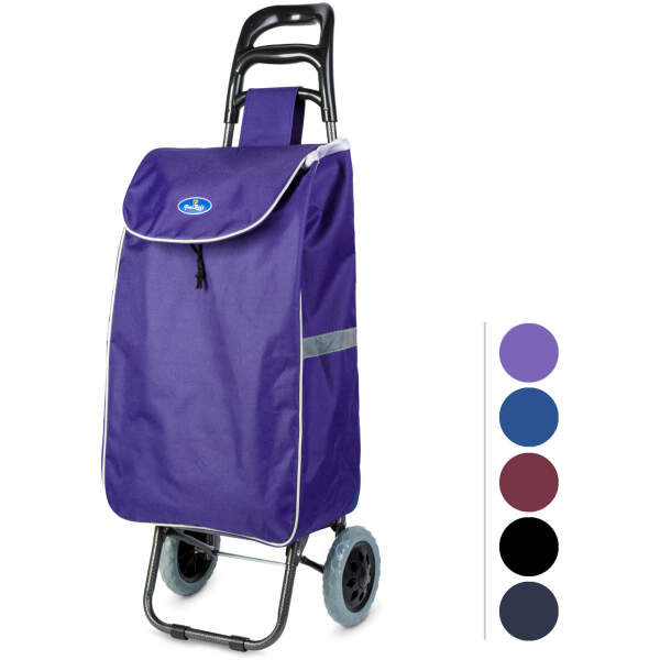Afbeelding van Uittrekbare boodschappentas met wielen - 5 kleuren - 100 x 36 x 25 cm - polyester - max. 30 kg 1 Stuks