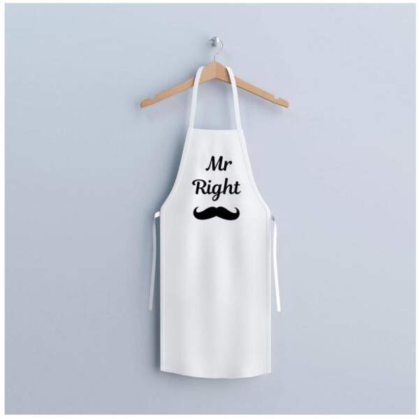 Afbeelding van Keukenschort - "Mr. Right" - 80 x 70 cm - 200 g/m² 1 Stuks [DA00282A] - 01 DA00282A web