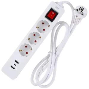 Afbeelding van WinningStar – 3-in-1 stekkerdoos – 3 schakelbare stopcontacten + 2 x USB + 1 x C-type – 3 m 1 Stuks