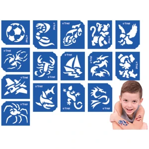 Afbeelding van Sjabloonset voor Jongens – 15 Stuks voor Glittertattoos en Schmink 1 Stuks [TY50107] - 01 TY50107 web 1