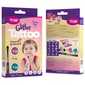 Afbeelding van Horses and unicorns glitter tattoo set 1 Stuks [TY50179] - 01 TY50179 web