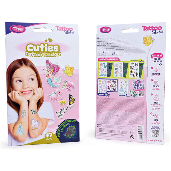 Afbeelding van Cuties tattoo sticker set - 47 pcs / package 1 Stuks [TY50273] - 01 TY50273 web
