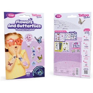 Afbeelding van Butterflies and flowers tattoo sticker set - 65 pcs / pack 1 Stuks [TY50274] - 01 TY50274 web