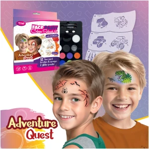 Afbeelding van Adventure Quest Face Paint Set - 6 mosaic templates 1 Stuks [TY50567] - 01 TY50567 web