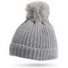 Afbeelding van Thick winter hat - with fur ball - gray 1 Stuks [W1061C] - 01 W1061C web