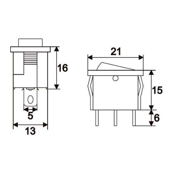 Afbeelding van Verlichte tuimelschakelaar 5 Stuks [09019SA] - 02 09019SA draw 5