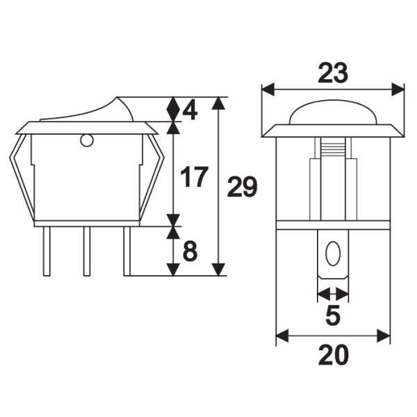 Afbeelding van Verlichte tuimelschakelaar 5 Stuks [09085GR] - 02 09085 web 1