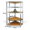 Afbeelding van Salgó plank - hoek - 5-laags - metaal - max. 175 kg - 180 x 90 x 30 cm 1 Stuks [10846] - 02 10846 web