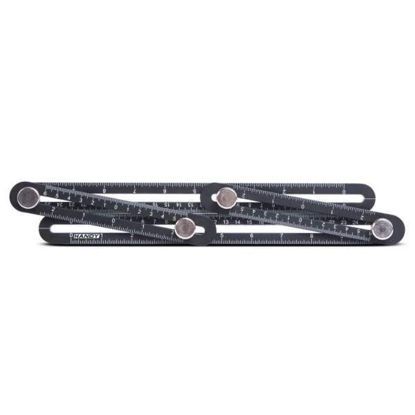 Afbeelding van Metalen vierzijdige liniaal, hoekkopieerapparaat - 31 x 18 cm 1 Stuks [10999] - 02 10999 web