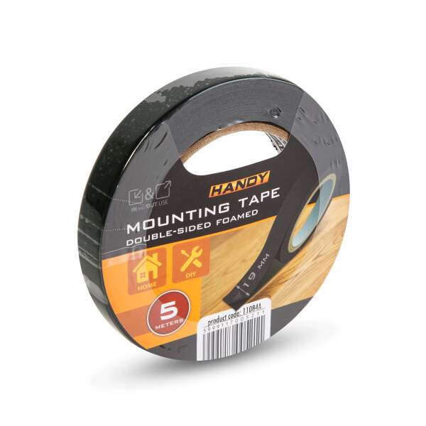 Afbeelding van Montagetape - dubbelzijdig geschuimd - buiten - zwart - 5 mx 19 mm 1 Stuks [11084A] - 02 11084A web