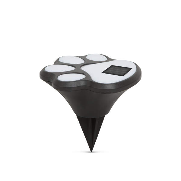 Afbeelding van LED-zonnelamp - hondenpootafdruk, staand - kunststof - zwart 1 Stuks [11255B] - 02 11255B web