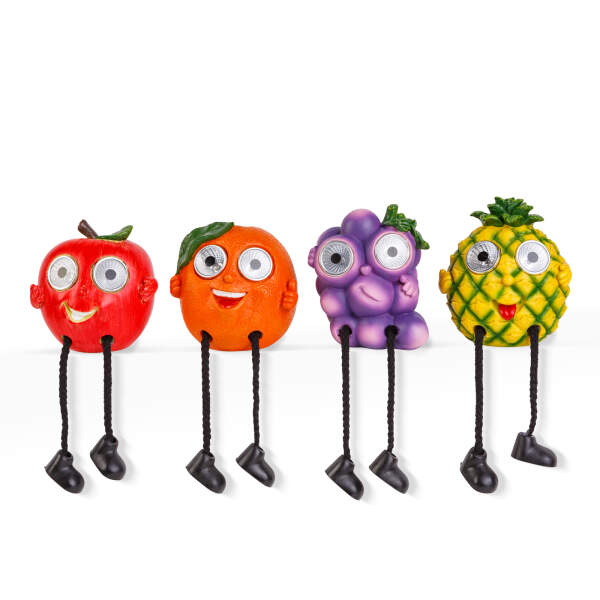 Afbeelding van Zonnefruit met voetjes - 4 soorten - 2 witte LED's - 8 x 17 cm 1 Stuks [11427B] - 02 11427B web