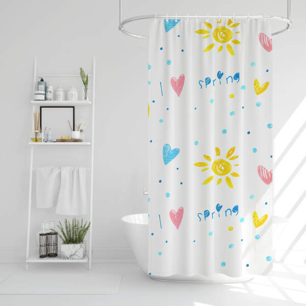 Afbeelding van Douchegordijn - 3 stijlen - blauw, lente, ruitpatroon - 180 x 180 cm 1 Stuks [11526B] - 02 11526B web