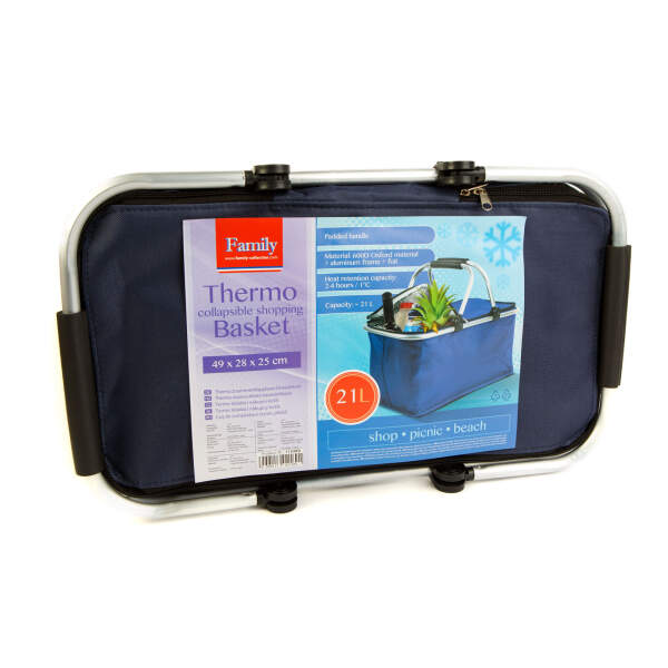 Afbeelding van Thermo opvouwbare boodschappenmand - 49 x 28 x 25 cm - 21 L - Blauw 1 Stuks [11549D] - 02 11549D web