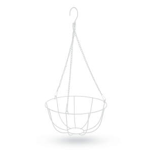 Afbeelding van Hangende metalen mand - voor het bevestigen van bloempotten - 25 cm - wit 1 Stuks [11566A] - 02 11566A web