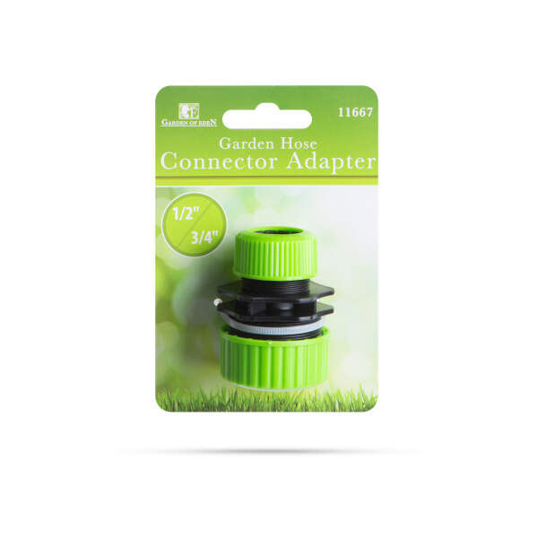 Afbeelding van Slangaansluitadapter - 1/2" - 3/4" - kunststof - groen/zwart 1 Stuks [11667] - 02 11667 web
