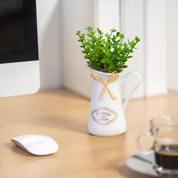 Afbeelding van Kunstplantendecoratie - in een kan - 11 x 18 cm - 2 soorten 1 Stuks [11828] - 02 11828 web