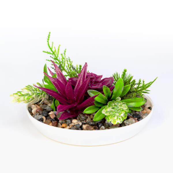 Afbeelding van Kunstplant decoratie - schaal - 15 x 10 cm - 3 soorten 1 Stuks [11852] - 02 11852 web