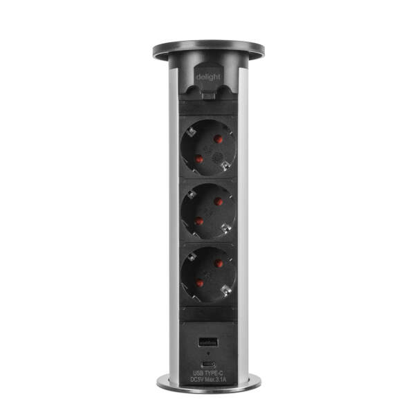 Afbeelding van Pop-up stopcontact - zilver 1 Stuks [20451S] - 02 20451S web
