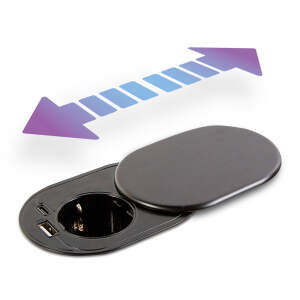 Afbeelding van Verborgen, plug-in connector + USB + Type-C - met "Slide it"-technologie 1 Stuks [20463BK] - 02