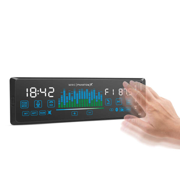 Afbeelding van Autoradio "PhantomX" - 1 DIN - 4 x 50 W - gebarenbediening - BT - MP3 - AUX - USB 1 Stuks [39752] -