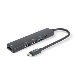 Afbeelding van Multifunctionele USB-hub - HDMI + Type-C 3.0 - 3xUSB-A, 1xType-C - 5 Gbps, 100 W - zwart 1 Stuks [55064] - 02