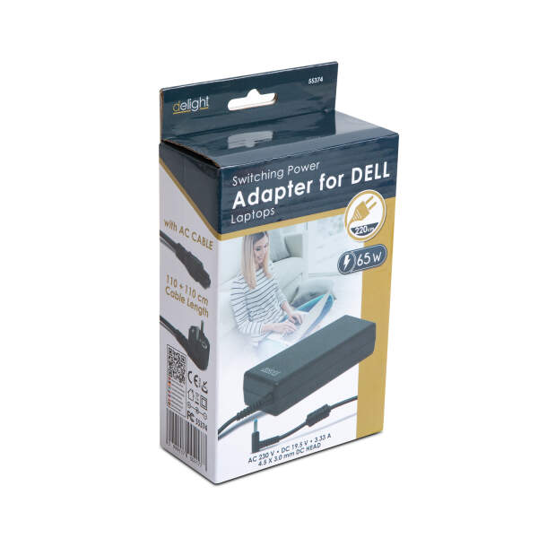 Afbeelding van Laptopadapter - Dell - 65W - 19,5V - 3,33A - 4,5 x 12,22 mm / 3 x 10 mm 1 Stuks [55374] - 02 55374 web