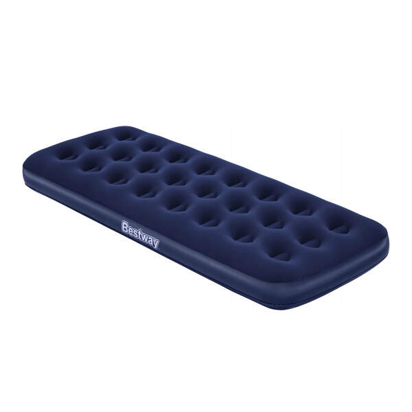 Afbeelding van Opblaasbaar matras - Eenpersoons, Velours - Blauw - 185 x 76 x 22 cm 1 Stuks [56432] - 02 56432 web