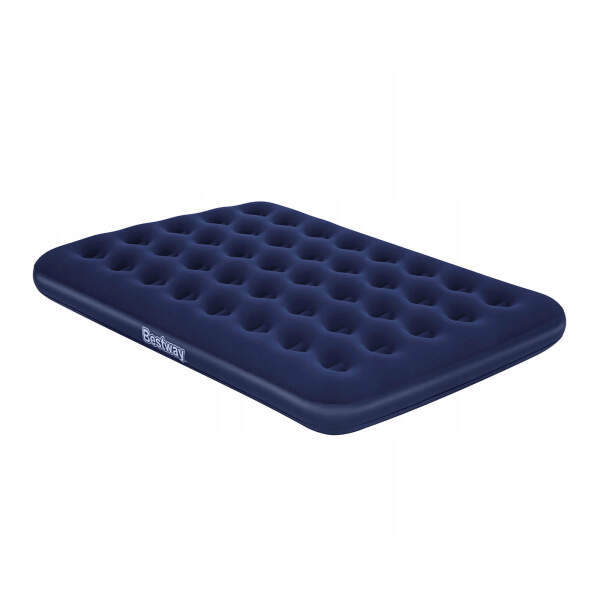Afbeelding van Opblaasbaar matras - Eenpersoons, Velours - Blauw - 191 x 137 x 22 cm 1 Stuks [56434] - 02 56434 web