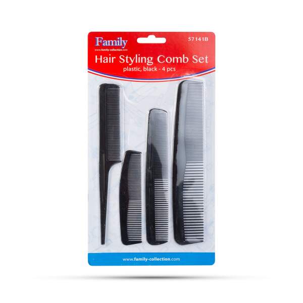 Afbeelding van Kammenset - zwart - 4 stuks / verpakking 1 Stuks [57141B] - 02 57141B web