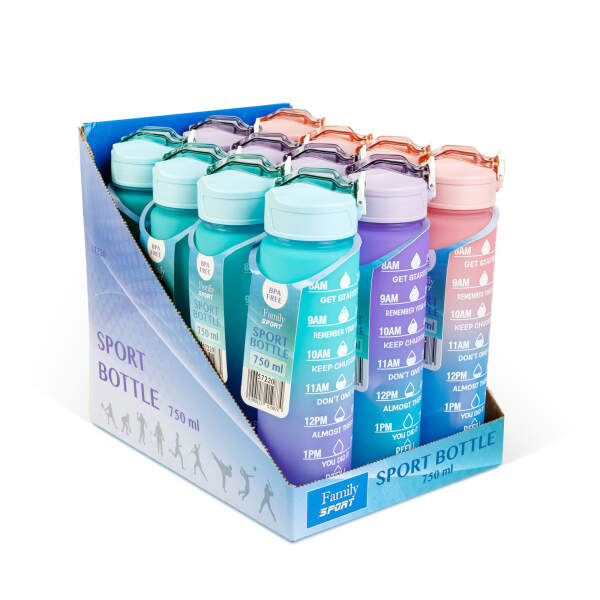 Afbeelding van Sportfles - 750 ml - opaalachtig - blauwpaars gradiënt 1 Stuks [57220] - 02 57220 web 1