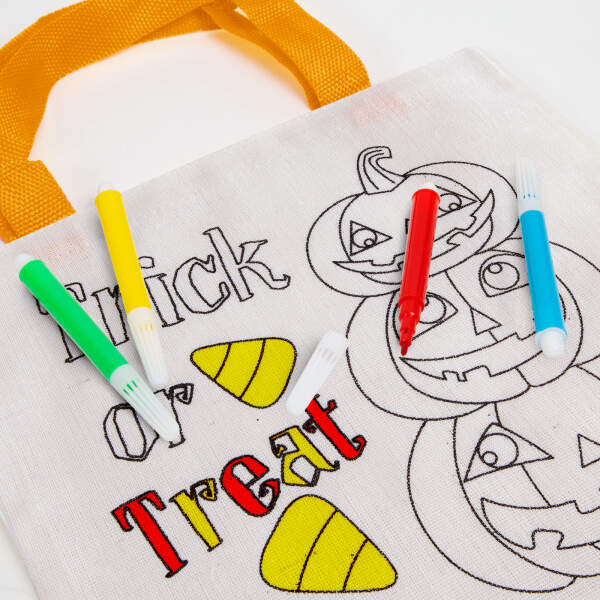 Afbeelding van Kleurcadeauzakje - Halloween pompoen - met 4 viltstiften 1 Stuks [57318A] - 02 57318A web