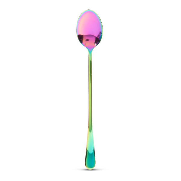 Afbeelding van Koffielepel / latte macchiato lepel van roestvrij staal - regenboog - 195 x 32 mm - 2 stuks / verpakking 1