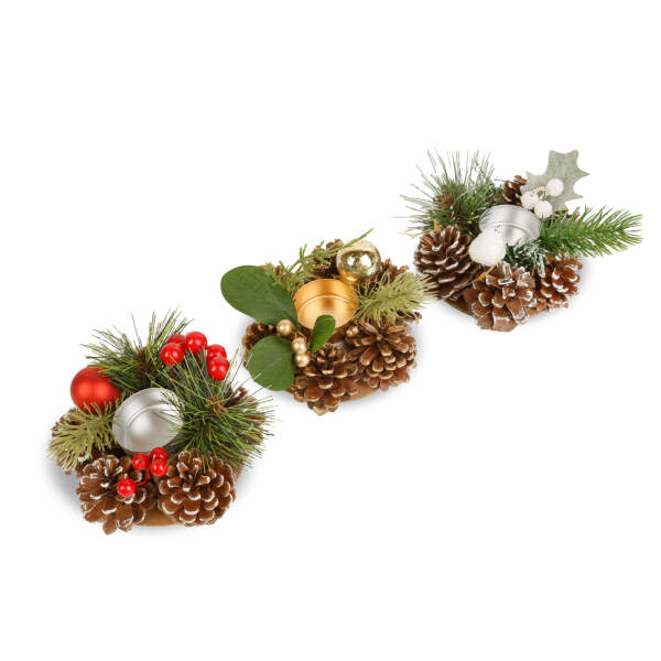 Afbeelding van Adventsdecoratie - met kaarsenhouder - 6 soorten - 13 cm 1 Stuks [58010] - 02 58010 web
