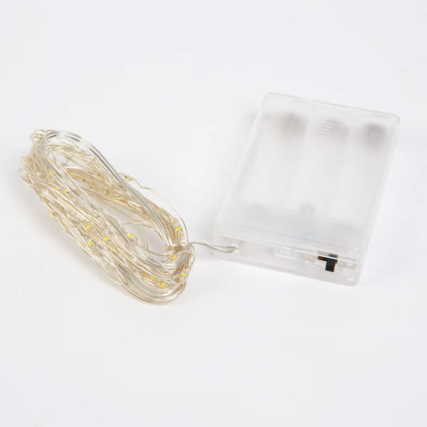 Afbeelding van Kerst LED-lichtsnoer - 5 m - 50 LED's - Warm wit - 3 x AA 1 Stuks [58041A] - 02 58041A web