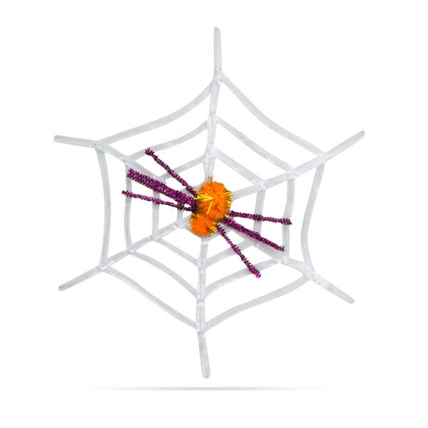 Afbeelding van Spinnenweb met spin - Halloween decoratie - wit 1 Stuks [58101] - 02 58101 web