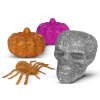 Afbeelding van Halloween decoratieset - spin, schedel, 2 pompoenen - glitter 1 Stuks [58189] - 02 58189 web