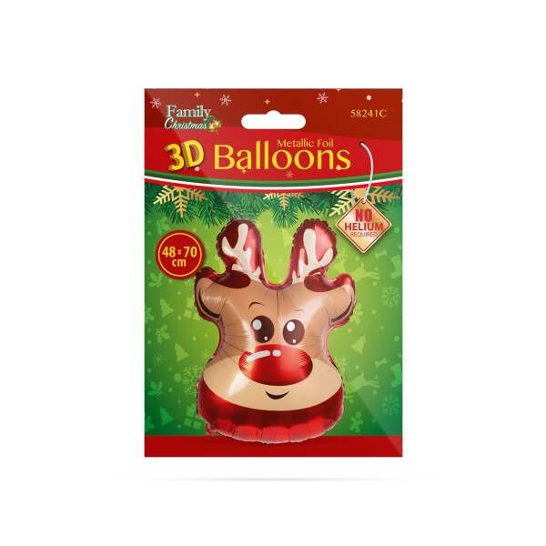 Afbeelding van Kerstballonnen - aluminiumfolie - rendier - 70 x 48 cm 1 Stuks [58241C] - 02 58241C web
