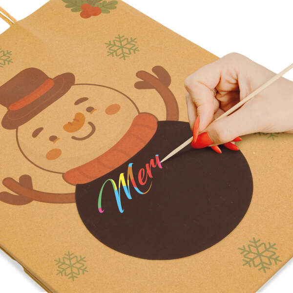Afbeelding van Cadeauzakje - papier, "Craft" - 265 x 127 x 330 mm - 2 soorten / verpakking 12 Stuks [58316] - 02